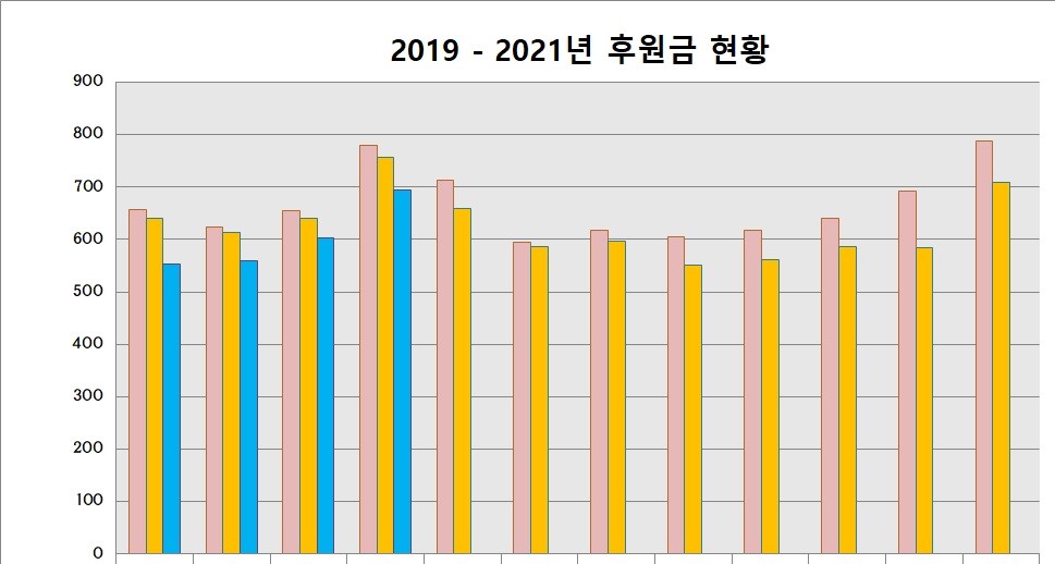 2019-2021 후원금 현황 그래프